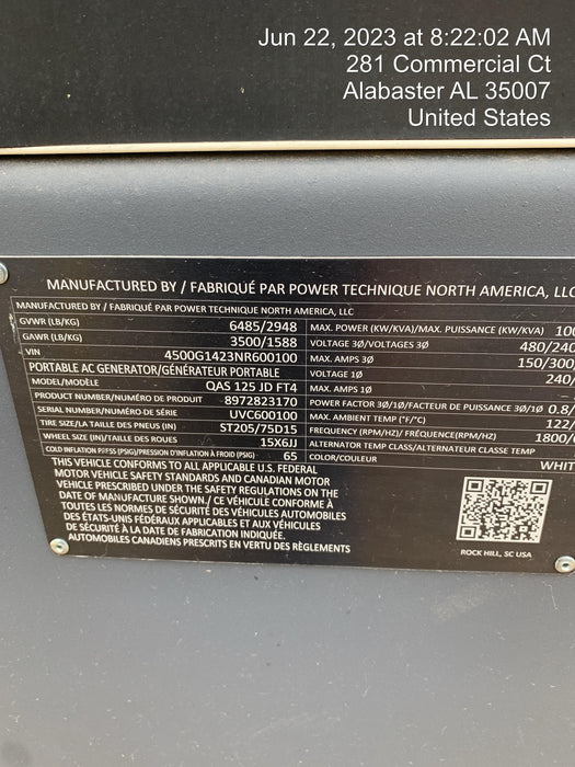 2022 ATLAS COPCO QAS 125