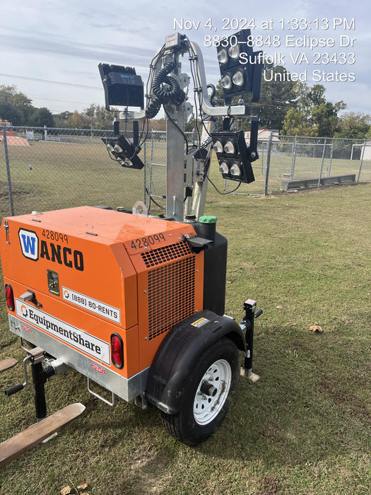 2024 Wanco WLTT-4MM4K Diesel, Deep Sea Controller, Shore Power Plug, Auto Start, (4) 350W LED Floodlights, 4kW Generator, 60 Gal Fuel Tank, 2" Ball, T3