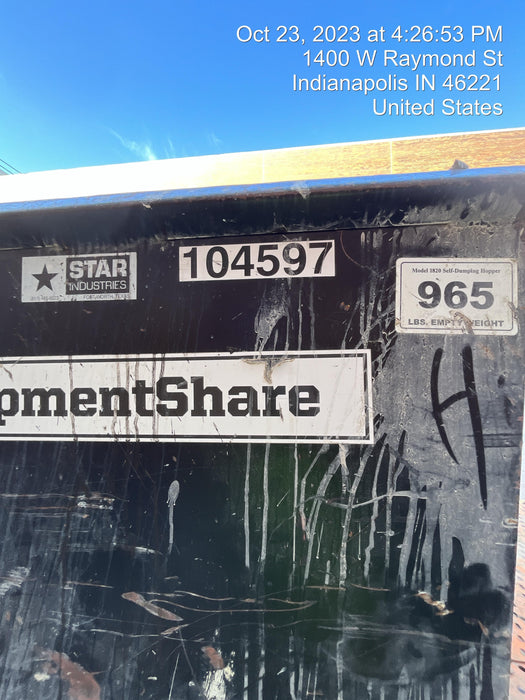 2020 STAR INDUSTRIES M-1820 - Self-Dump Hopper