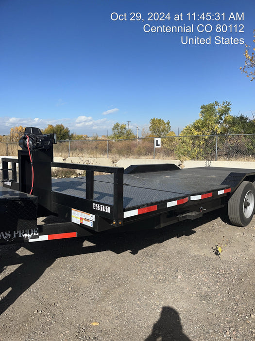 2025 TEXAS PRIDE TRAILERS 21' Lowboy Gravity Tilt Bed 14K Bumper Pull Trailer