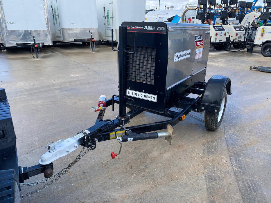 2019 Lincoln Electric Vantage 322 Ready-Pak 3, Two Wheel Trailer, Fender and Light Kit, Cable Rack