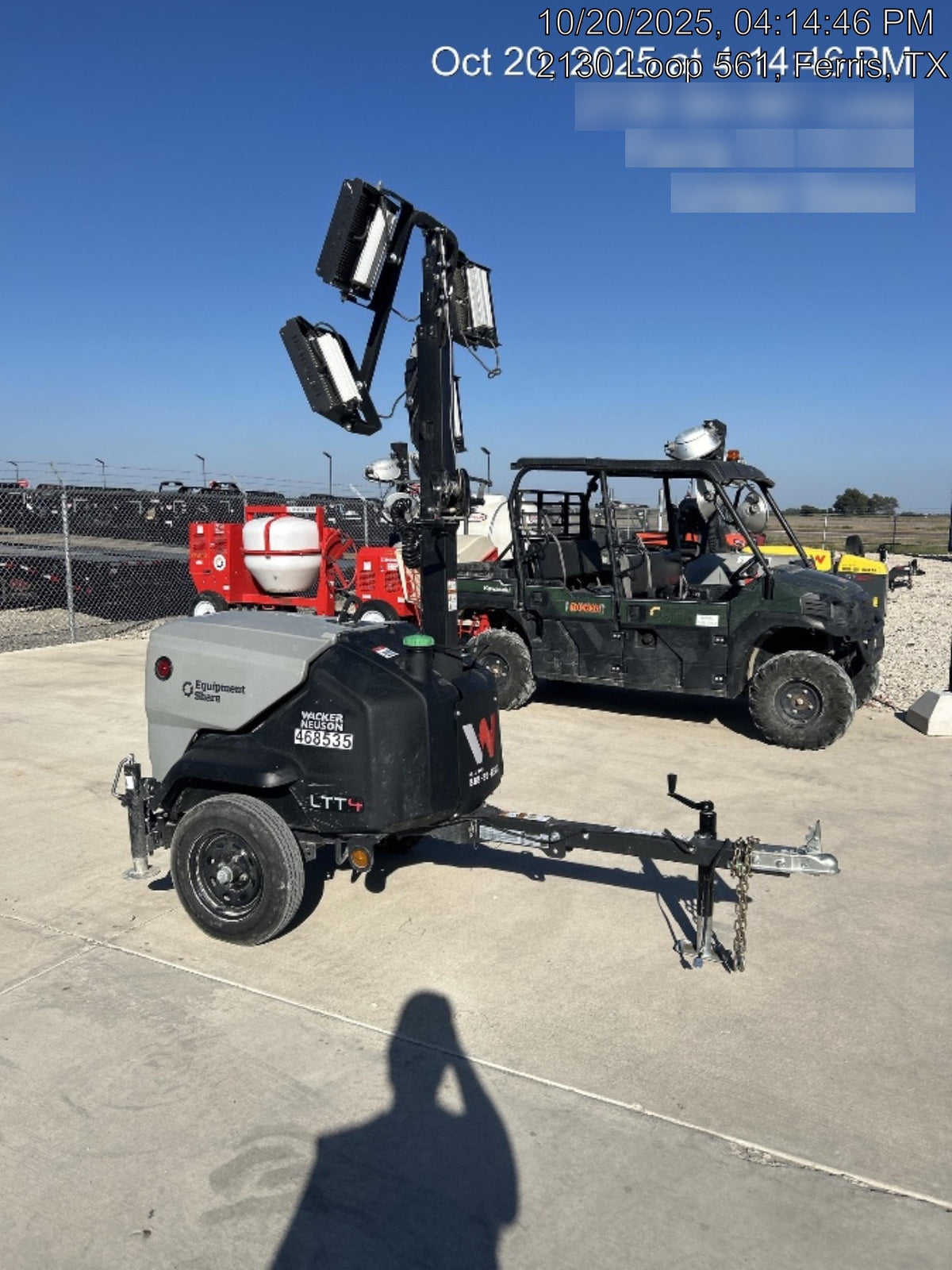 2024 Wacker Neuson LTT4 Diesel, Kohler KDW702, Deep Sea Controller, Auto Start, LED 320W, Bypass Outlet, T3