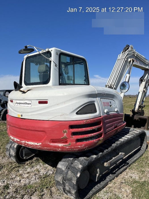 2019 Takeuchi TB290 Cab, AC, Rubber Tracks, Dozer Blade, Travel Alarm, Control Pattern Change Valve, Auxiliary Hydraulics w/18" Quick Coupler Bucket with teeth, 6.2 cu. ft. capacity/24" Quick Coupler Bucket with teeth, 8.6 cu. ft. capacity/36" Quick Coupler Bucket with teeth, 13.4 cu. ft. capacity, Quick Coupler, Hydraulic Thumb Installed