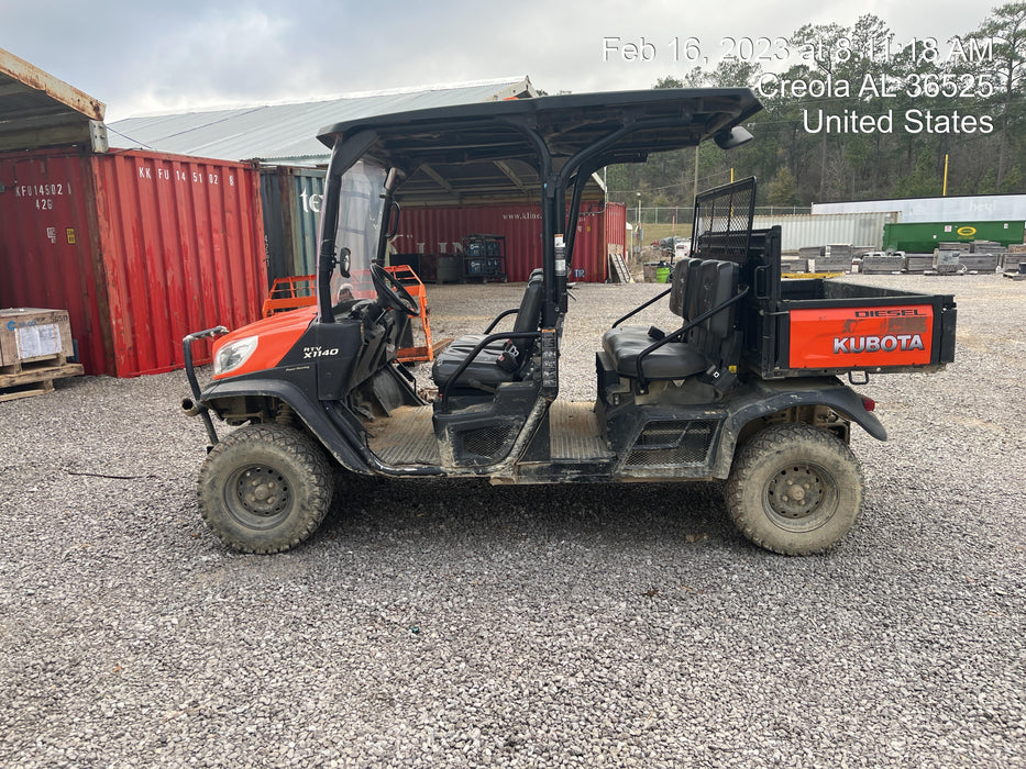 2020 Kubota RTV-X1140W-H 4WD, LED Strobe, Windshield Acrylic Clear, Plastic Canopy, Wire Harness Kit, Backup Alarm