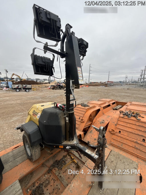 2022 Allmand NLV3GR (4) LED Light Fixture 350W, 23' Vertical Mast, 3kW Prime, Towable, Deep Sea L401, Leveling Jacks, Yanmar T4F 5.8hp