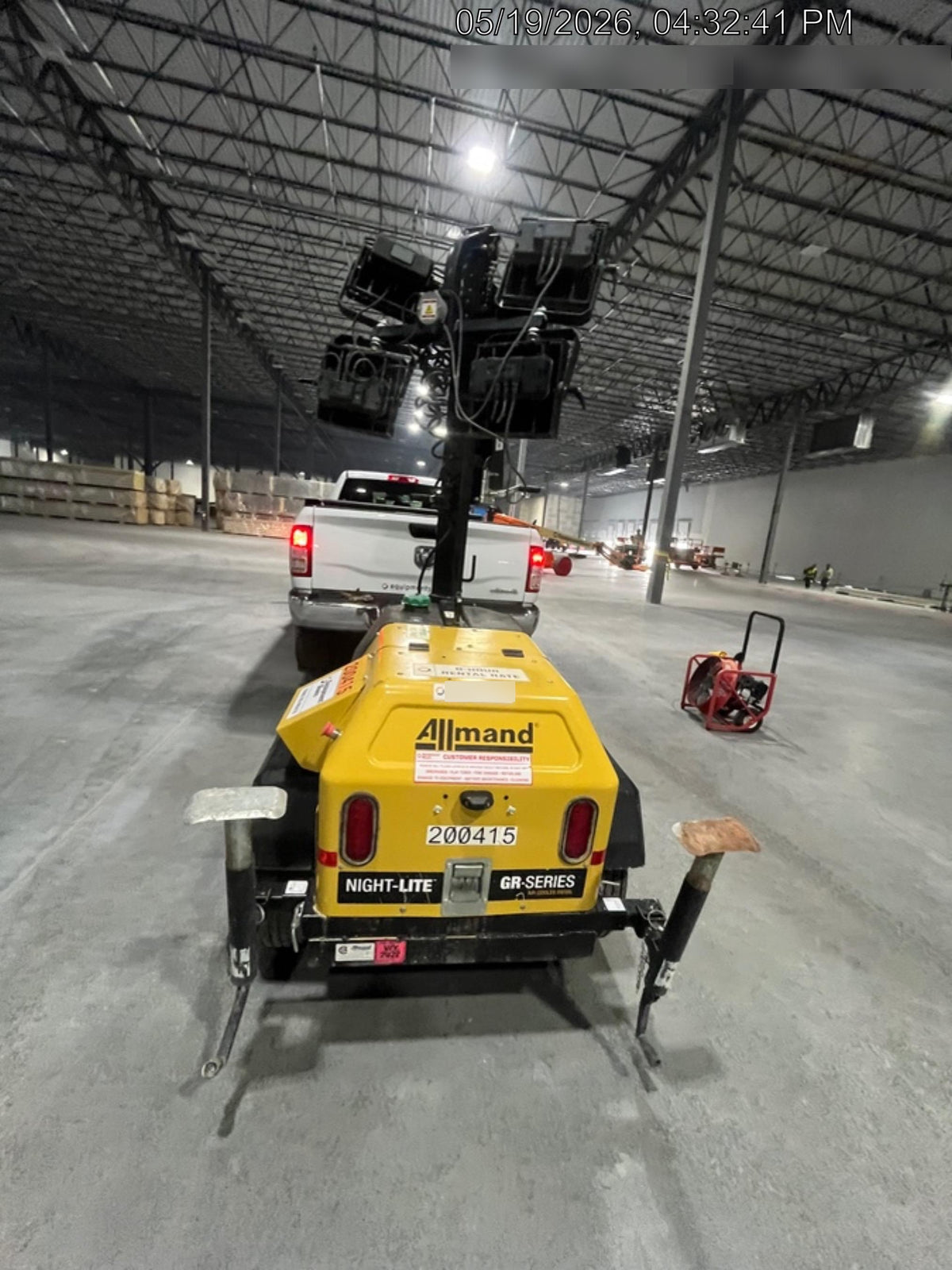 2022 Allmand NLV3GR (4) LED Light Fixture 350W, 23' Vertical Mast, 3kW Prime, Towable, Deep Sea L401, Leveling Jacks, Yanmar T4F 5.8hp