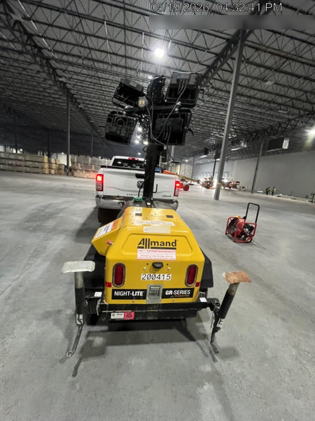 2022 Allmand NLV3GR (4) LED Light Fixture 350W, 23' Vertical Mast, 3kW Prime, Towable, Deep Sea L401, Leveling Jacks, Yanmar T4F 5.8hp