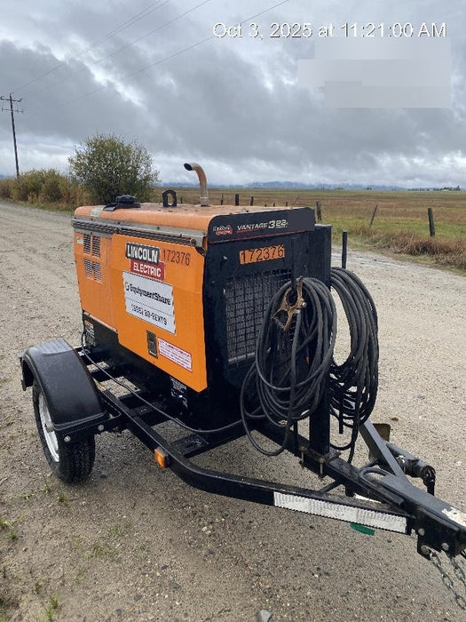 2021 Lincoln Electric Vantage 322 Vantage 322 Ready Pak 3 w/ Decals, ORANGE (includes trailer, cable rack, fender light kit) NO Telematics