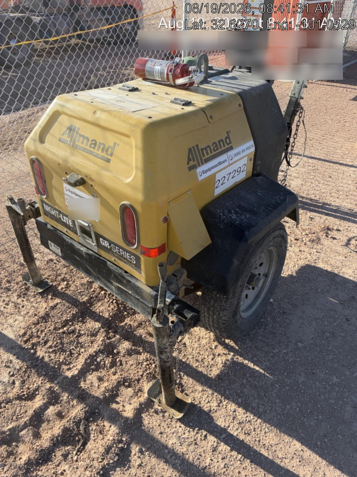 2022 Allmand NLV3GR (4) LED Light Fixture 350W, 23' Vertical Mast, 3kW Prime, Towable, Deep Sea L401, Leveling Jacks, Yanmar T4F 5.8hp