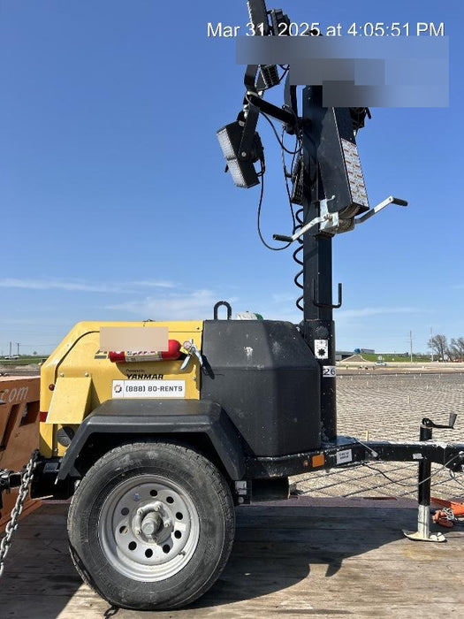 2022 Allmand NLV3GR (4) LED Light Fixture 350W, 23' Vertical Mast, 3kW Prime, Towable, ES Decals, T3