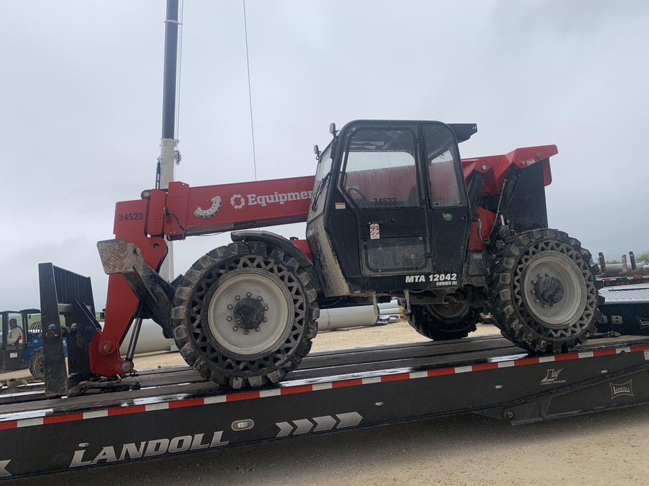 2019 Manitou MTA12042 Cab/Heat/Air, 120 HP, Solid Tires, Work Lights, Lift Hook, Auxiliary Hydraulics 66" Carriage and 60" Forks
