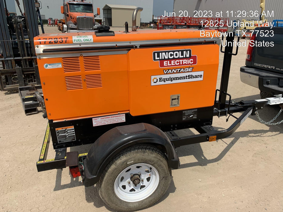 2021 Lincoln Electric Vantage 322 Vantage 322 Ready Pak 3 w/ Decals, ORANGE (includes trailer, cable rack, fender light kit) NO Telematics