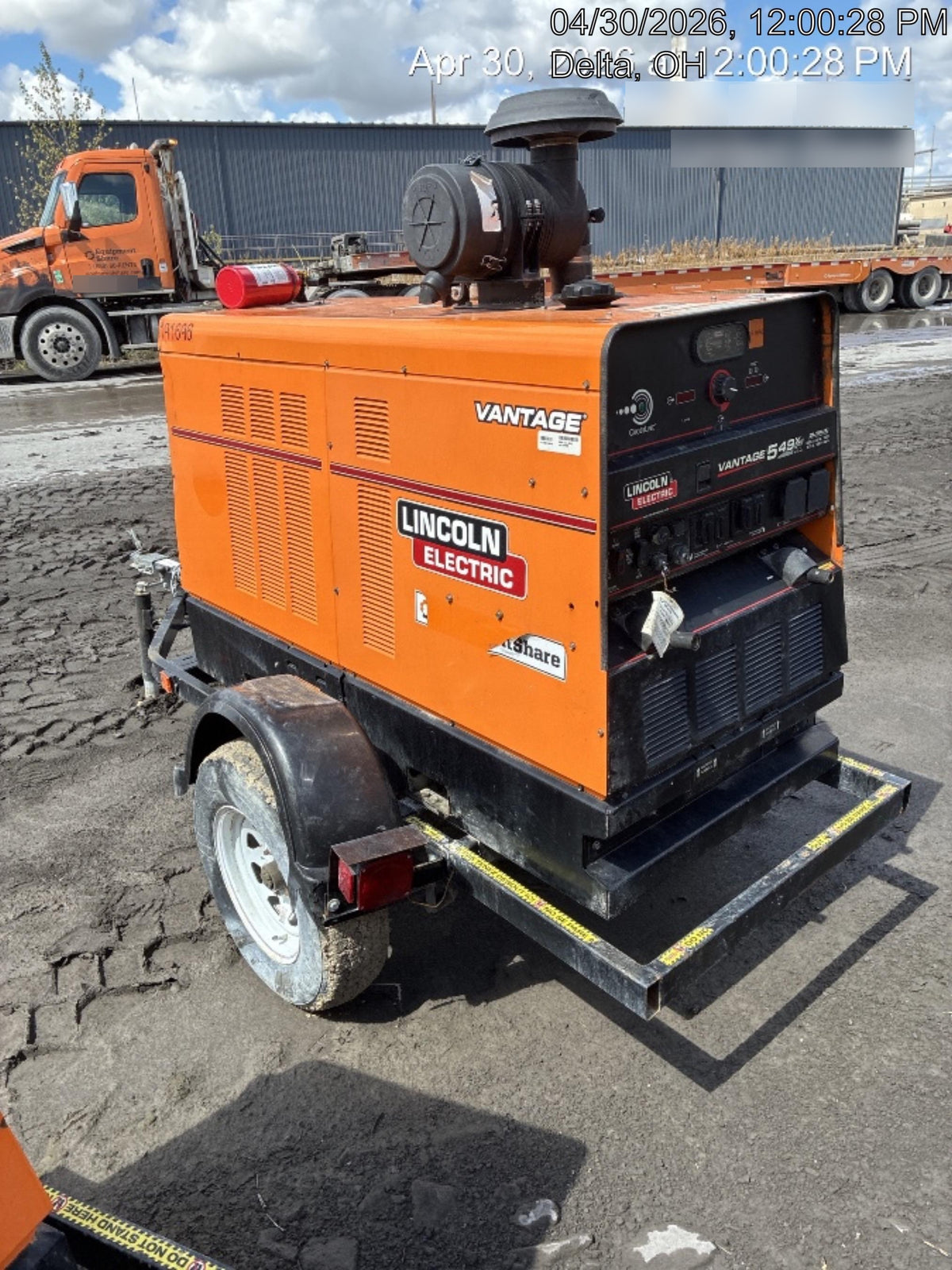2021 Lincoln Electric Vantage 549X Ready Pak 3, ORANGE (includes trailer, cable rack, fender light kit)