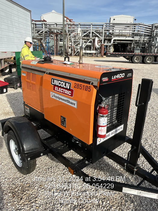 2022 Lincoln Electric LE400 Kubota V1505, Trlr, Cable Rack, Light Kit, ES Decals, T3