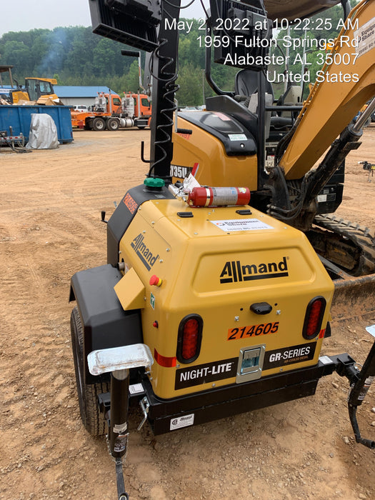 2022 Allmand NLV3GR (4) LED Light Fixture 350W, 23' Vertical Mast, 3kW Prime, Towable, Deep Sea L401, Leveling Jacks, Yanmar T4F 5.8hp