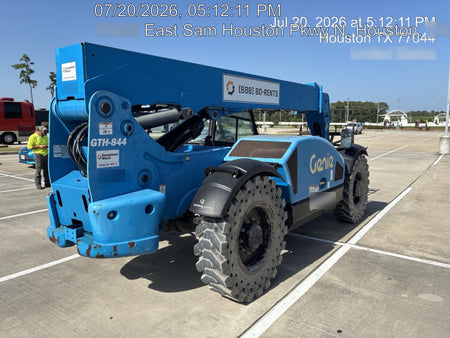 2019 Genie GTH-844 Cab/Heat/AC, Solid RT Tires, LED Work Lights, Beacon 60" QA Carriage, 48" Forks