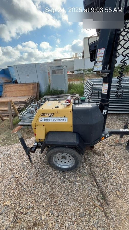 2022 Allmand NLV3GR (4) LED Light Fixture 350W, 23' Vertical Mast, 3kW Prime, Towable, Deep Sea L401, Leveling Jacks, Yanmar T4F 5.8hp