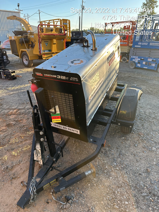 2019 Lincoln Electric Vantage 322 Ready-Pak 3, Two Wheel Trailer, Fender and Light Kit, Cable Rack