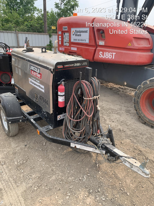 2019 Lincoln Electric Vantage 322 Ready-Pak 3, Two Wheel Trailer, Fender and Light Kit, Cable Rack