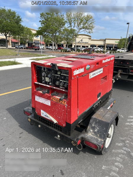 2023 Shindaiwa DGW400MDL Kubota D902 Engine, 23 HP, Dual Op Welder, Wire, Arc, Droop Stick, Tig, and CC Stick Functionality, Simulphase, 3 Phase and 1 Phase Gen Output, Single Axle NB Trlr, Slr Trckl Chrg 12V 12W, Fire Ext