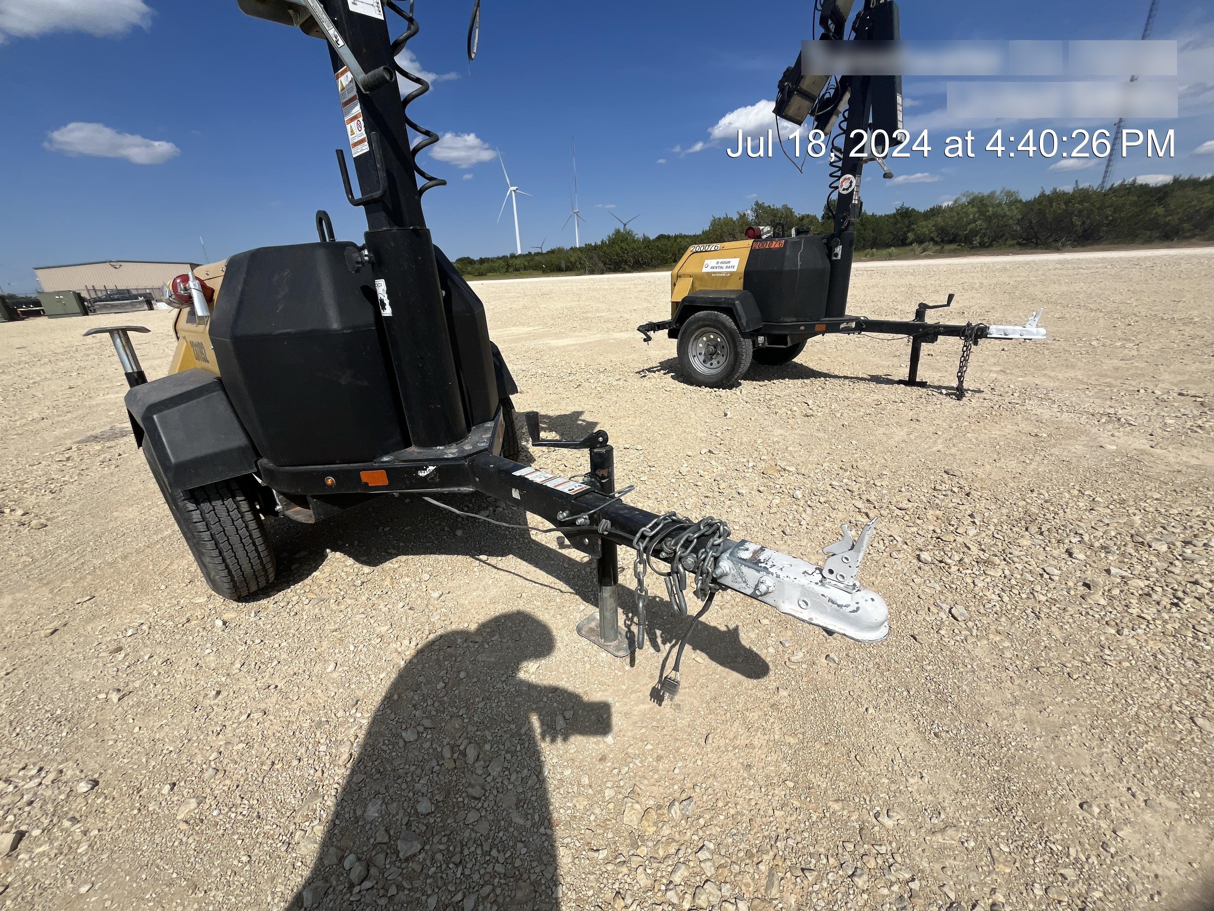 2022 Allmand NLV3GR (4) LED Light Fixture 350W, 23' Vertical Mast, 3kW Prime, Towable, Deep Sea L401, Leveling Jacks, Yanmar T4F 5.8hp
