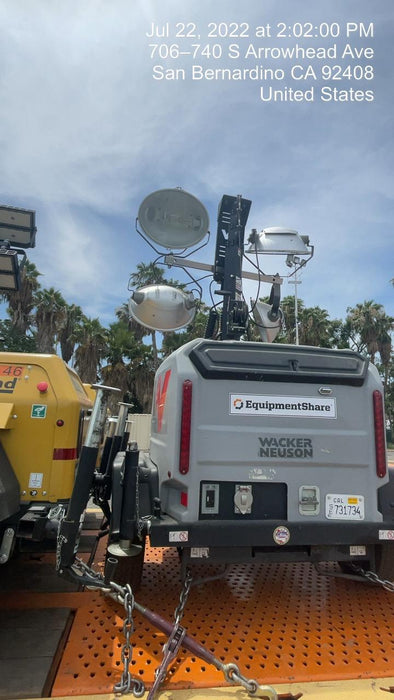 2022 Allmand NLV3GR (4) LED Light Fixture 350W, 23' Vertical Mast, 3kW Prime, Towable, Deep Sea L401, Leveling Jacks, Yanmar T4F 5.8hp