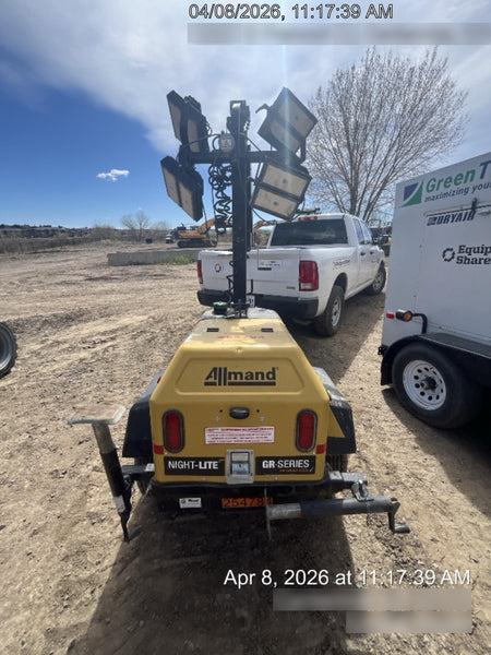 2022 Allmand NLV3GR (4) LED Light Fixture 350W, 23' Vertical Mast, 3kW Prime, Towable, ES Decals, T3