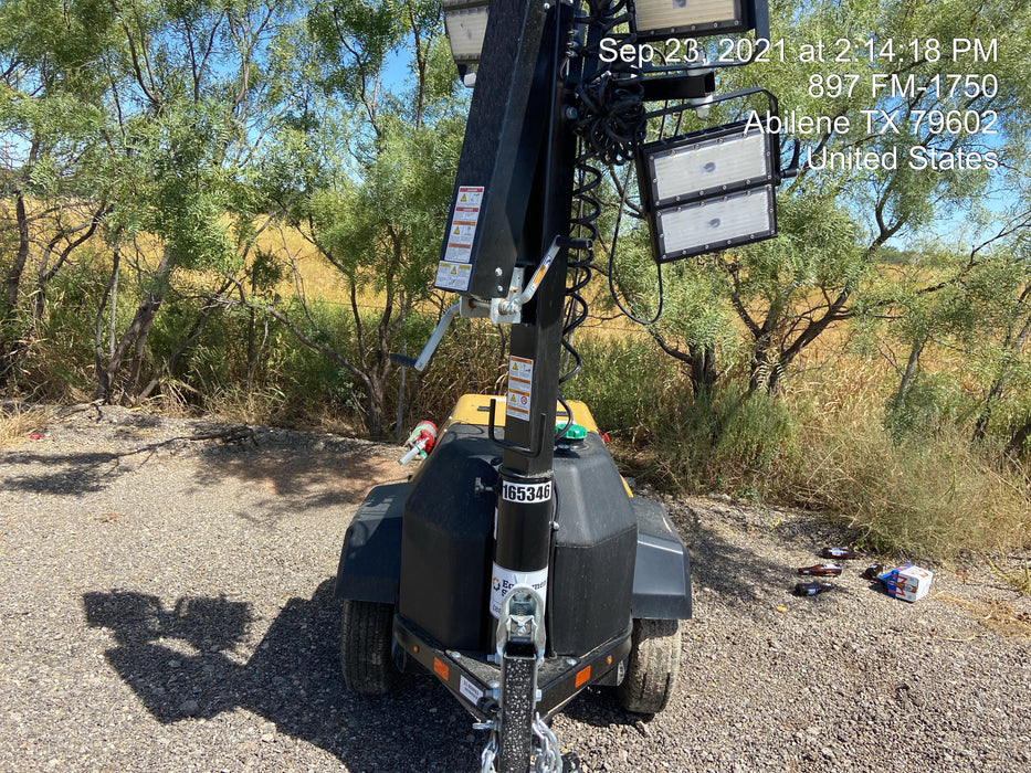 2021 Allmand NLV3GR (4) LED Light Fixture 350W, 23' Vertical Mast, 3kW Prime, Towable, Deep Sea L401, Leveling Jacks, Yanmar T4F 5.8hp