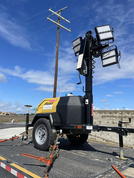 2022 Allmand NLV3GR (4) LED Light Fixture 350W, 23' Vertical Mast, 3kW Prime, Towable, ES Decals, T3