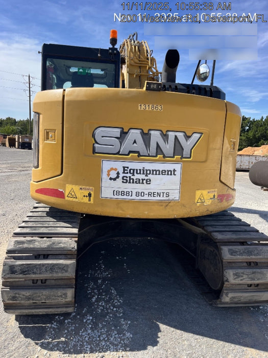 2020 Sany SY155U Rubber Tracks, Front Blade