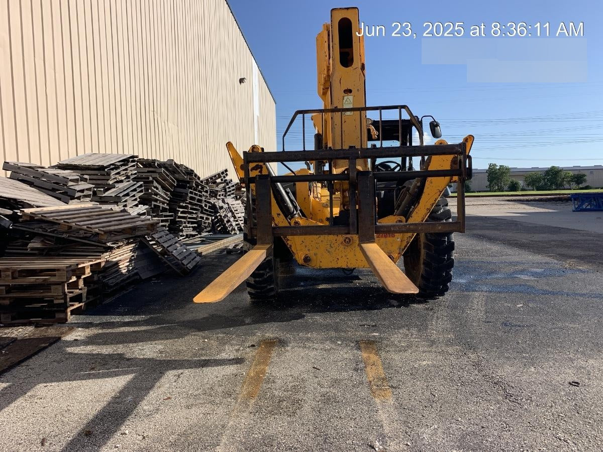 2019 JCB 510-56 74 HP w/Open ROPS, Beacon, Aux Hydraulics, Worklights, Solid Tires w/60" Carriage/Forks