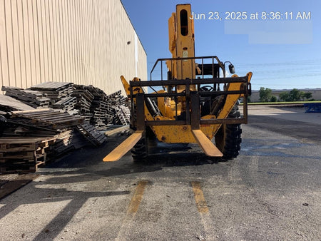 2019 JCB 510-56 74 HP w/Open ROPS, Beacon, Aux Hydraulics, Worklights, Solid Tires w/60" Carriage/Forks