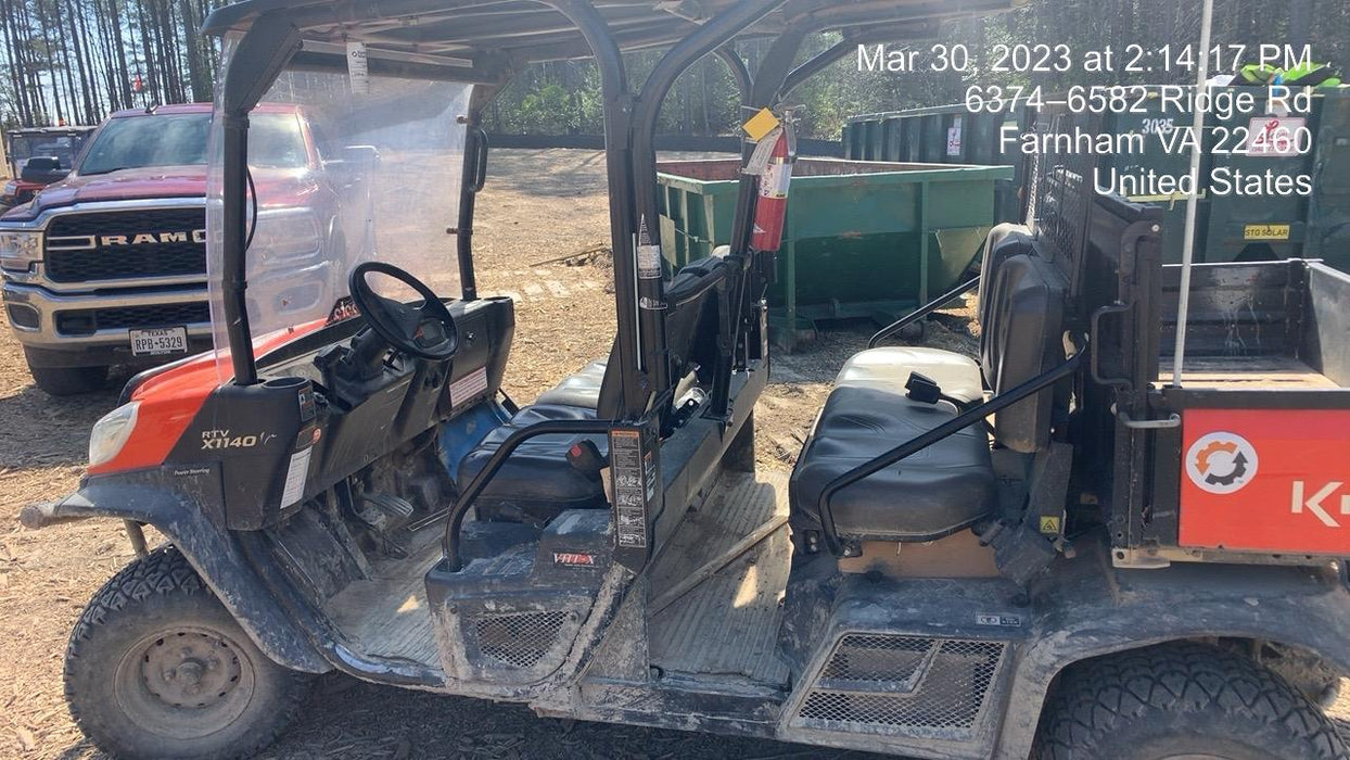2021 Kubota RTV-X1140W-H Plastic Canopy, Windshield Acrylic Clear, LED Strobe Light, Wire Harness Kit, Back up Alarm