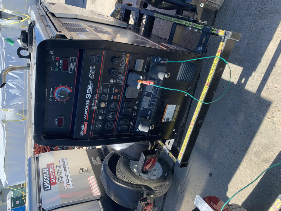 2019 Lincoln Electric Vantage 322 Welder Ready-Pak 3, Two wheel trailer, Fender and Light kit, Cable Rack