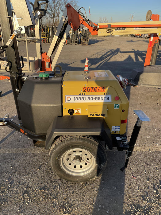 2022 Allmand NLV3GR (4) LED Light Fixture 350W, 23' Vertical Mast, 3kW Prime, Towable, ES Decals, T3