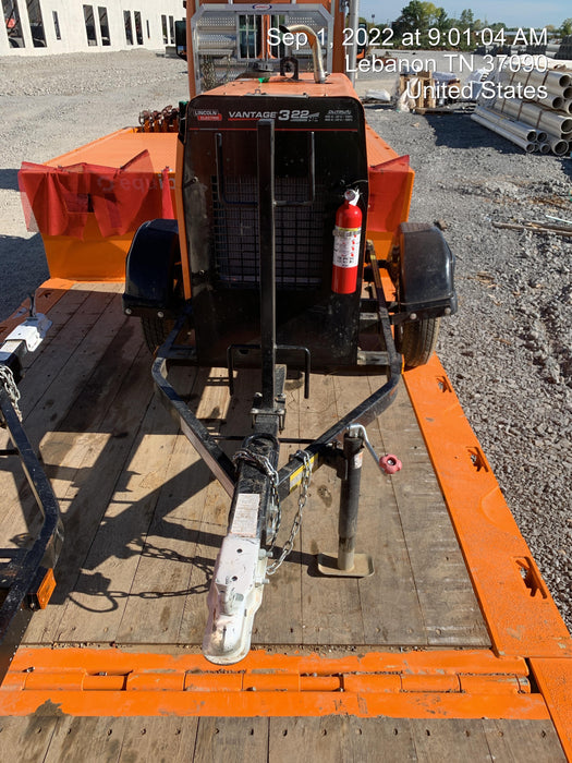 2021 Lincoln Electric Vantage 322 Vantage 322 Ready Pak 3 w/ Decals, ORANGE (includes trailer, cable rack, fender light kit) NO Telematics