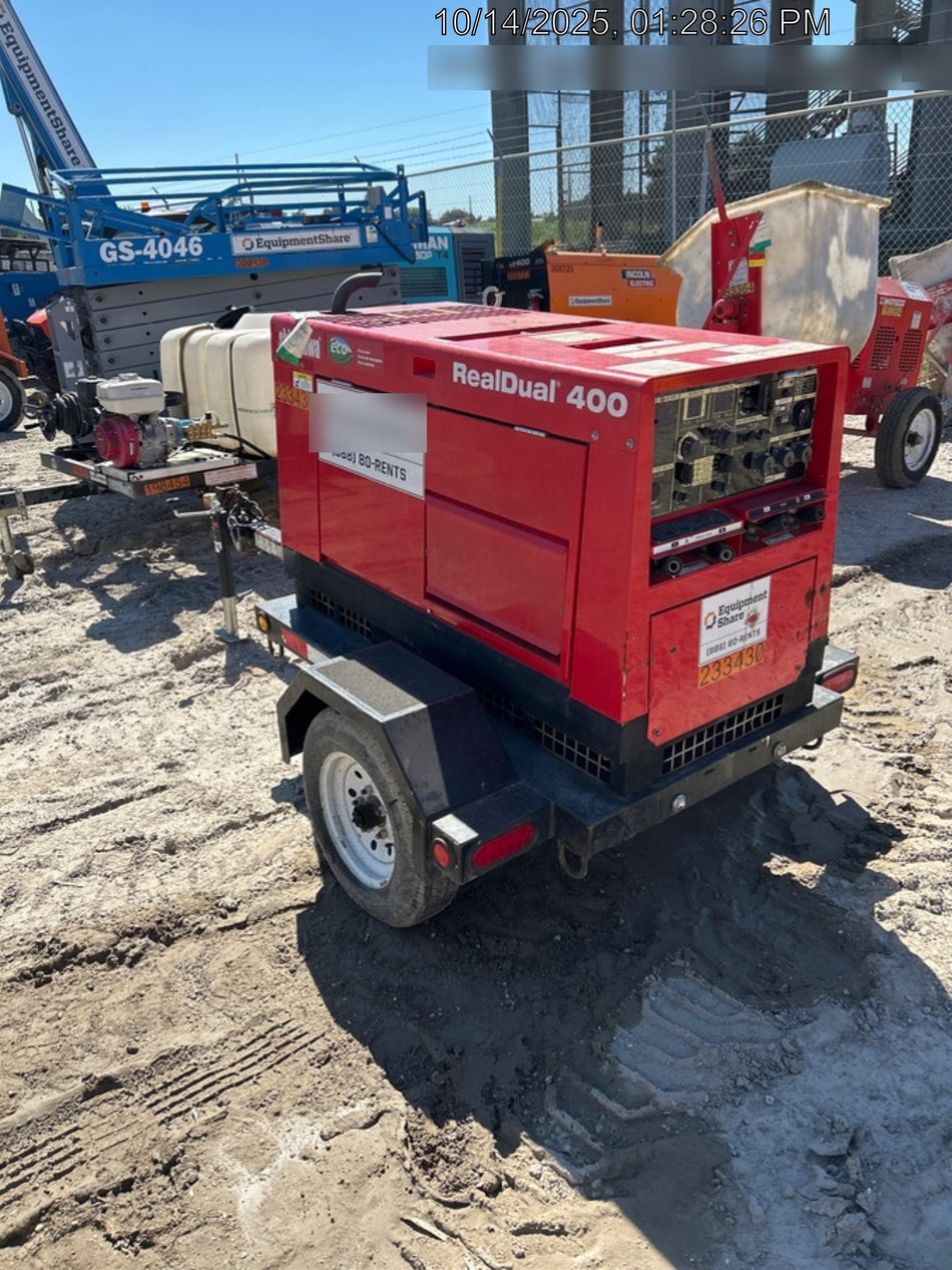 2022 Shindaiwa DGW400MDL Kubota D902 Engine, 23 HP, Dual Op Welder, Wire, Arc, Droop Stick, Tig, and CC Stick Functionality, Simulphase, 3 Phase and 1 Phase Gen Output, Single Axle NB Trlr, Slr Trckl Chrg 12V 12W, Fire Ext