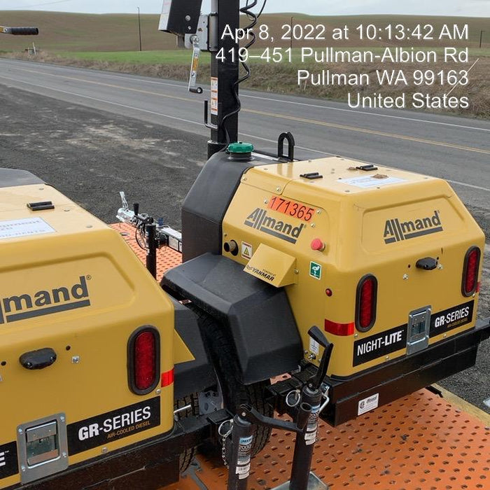 2021 Allmand NLV3GR (4) LED Light Fixture 350W, 23' Vertical Mast, 3kW Prime, Towable, Deep Sea L401, Leveling Jacks, Yanmar T4F 5.8hp