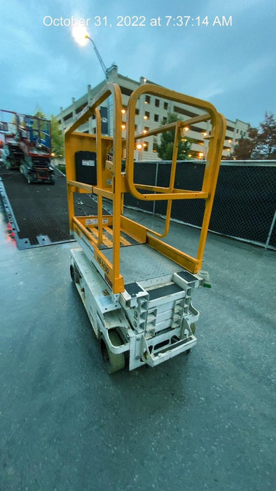 Custom Equipment HB-1430 <ul>
 <li>Hy-Brid Scissor Lift</li>
  <li>Platform capacity up to 670 lbs.</li>
  <li>Working height up to 20 ft</li>
  <li>Weighs under 1,700 lbs.</li>
  <li>Non-marking wheels </li>
</ul>