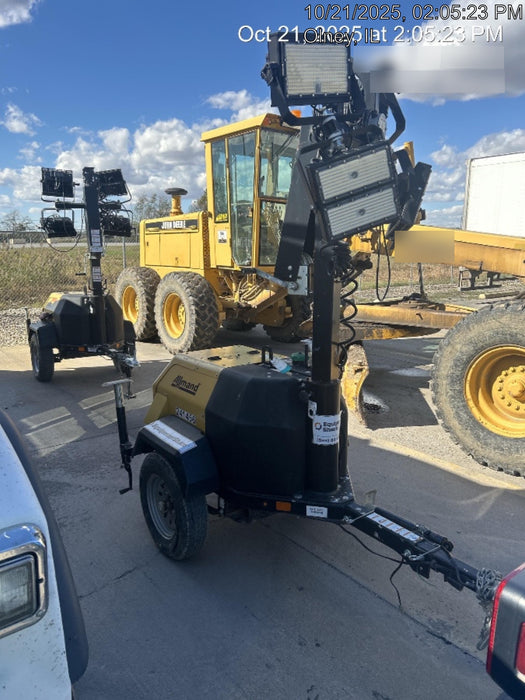 2022 Allmand NLV3GR (4) LED Light Fixture 350W, 23' Vertical Mast, 3kW Prime, Towable, Deep Sea L401, Leveling Jacks, Yanmar T4F 5.8hp