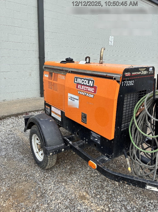 2021 Lincoln Electric Vantage 322 Vantage 322 Ready Pak 3 w/ Decals, ORANGE (includes trailer, cable rack, fender light kit) NO Telematics