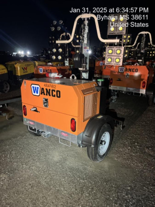 2025 Wanco WLTT-4MM4K Diesel, Mitsubishi L2E, 9.0HP @1800 rpm, Deep Sea Controller, Shore Power Plug, Auto Start, (4) 350W LED Floodlights, 4kW Generator, 60 Gal Fuel Tank, 2" Ball, T3