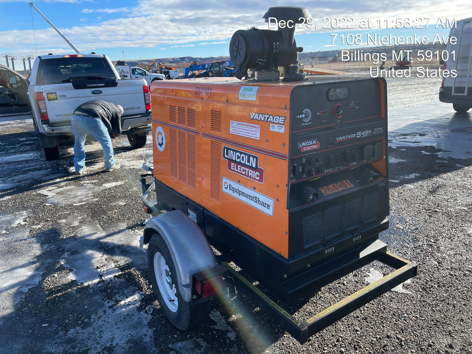 2022 Lincoln Electric Vantage 549X Crosslink Technology, Trailer Mounted, ES Decals, T3