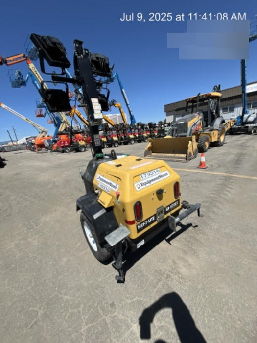 Allmand NLV3GR (4) LED Light Fixture 350W, 23' Vertical Mast, 3kW Prime, Towable, Deep Sea L401, Leveling Jacks, Yanmar T4F 5.8hp