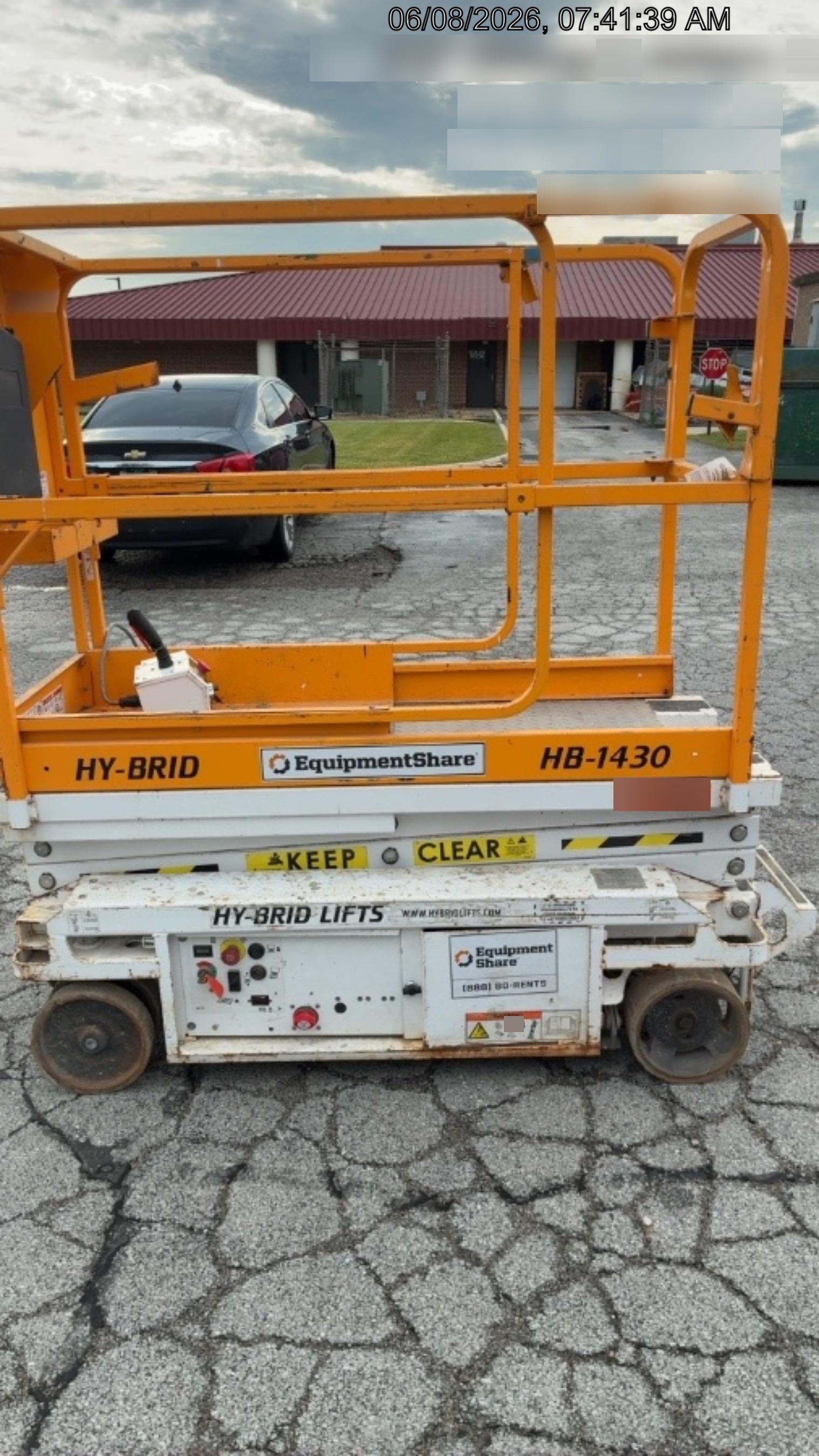 Custom Equipment HB-1430 Hy-Brid Scissor Lift
Platform capacity up to 670 lbs
Working height up to 20 ft
Weighs under 1,700 lbs
Non-marking wheels