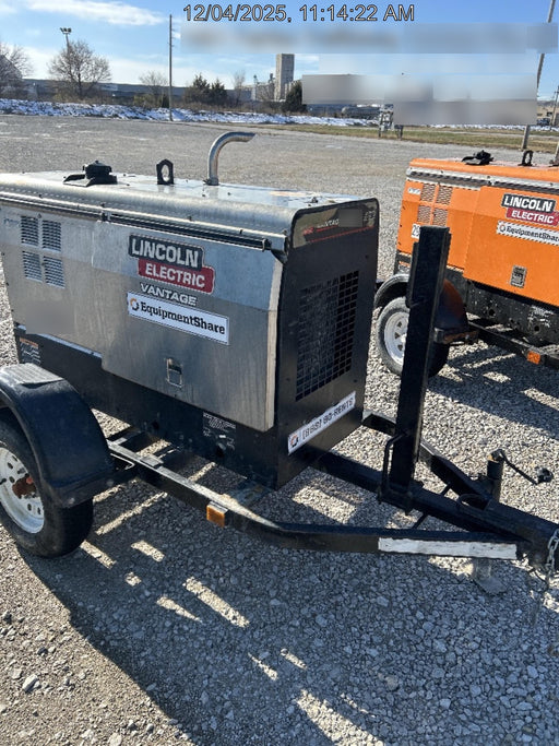 2019 Lincoln Electric Vantage 322 Ready-Pak 3, Two Wheel Trailer, Fender and Light Kit, Cable Rack