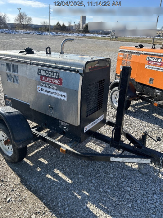2019 Lincoln Electric Vantage 322 Ready-Pak 3, Two Wheel Trailer, Fender and Light Kit, Cable Rack