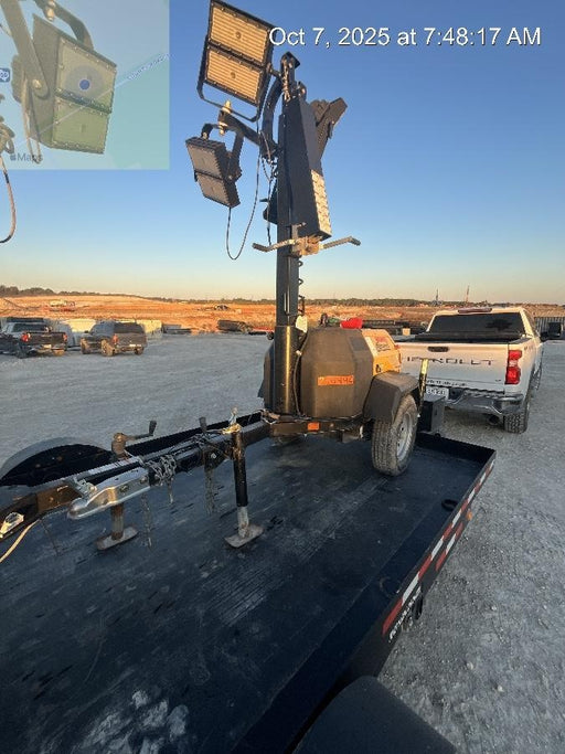 2022 Allmand NLV3GR (4) LED Light Fixture 350W, 23' Vertical Mast, 3kW Prime, Towable, ES Decals, T3