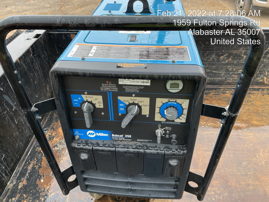 2020 Miller Electric BOBCAT 250 951600 PKG-250 amp Propane Welder, Standard w/Running Gear, Bracket, Hose w/None