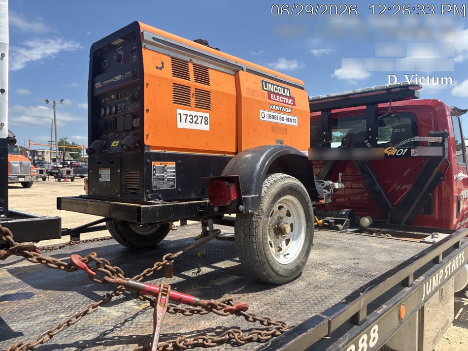 2021 Lincoln Electric Vantage 322 Vantage 322 Ready Pak 3 w/ Decals, ORANGE (includes trailer, cable rack, fender light kit) NO Telematics